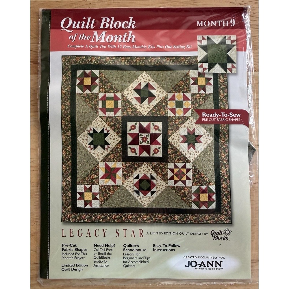 Joann Quilt BOM Legacy Star Limited Edition Month 9 TWINKLING STAR